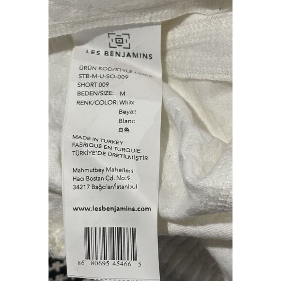 Les Benjamins Drawstring Shorts in White - Picture 8 of 8